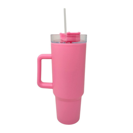 Mug Thermique 1100ml avec Paille et Poignée – Étanche et Lavable