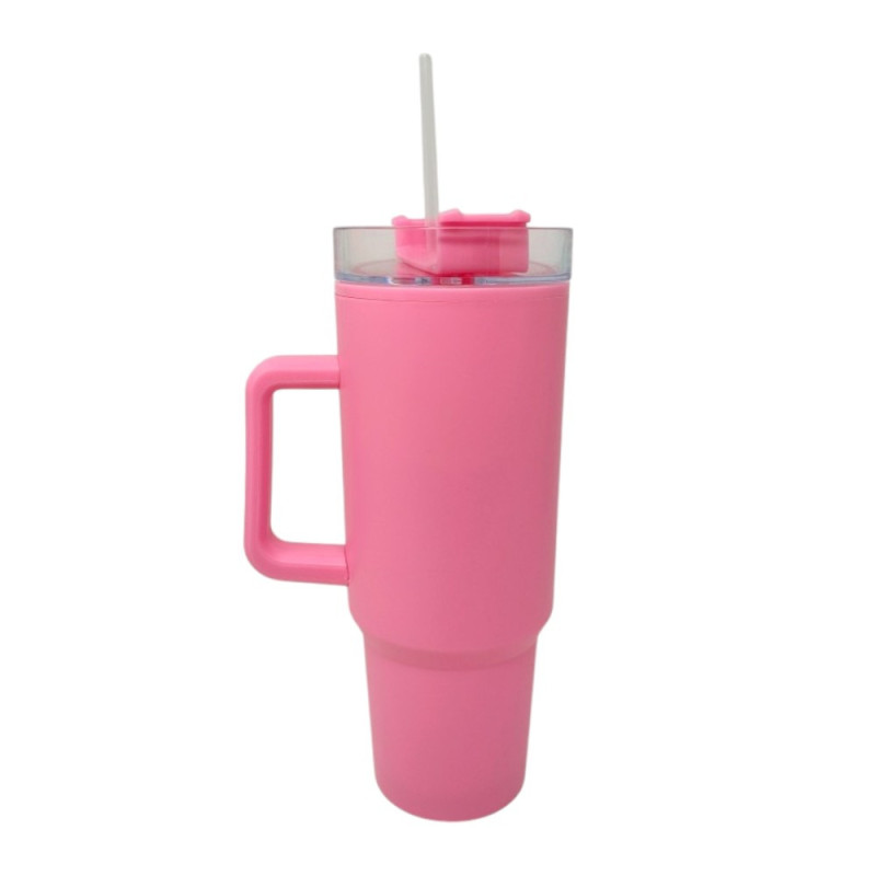 Mug Thermique 1100ml avec Paille et Poignée – Étanche et Lavable