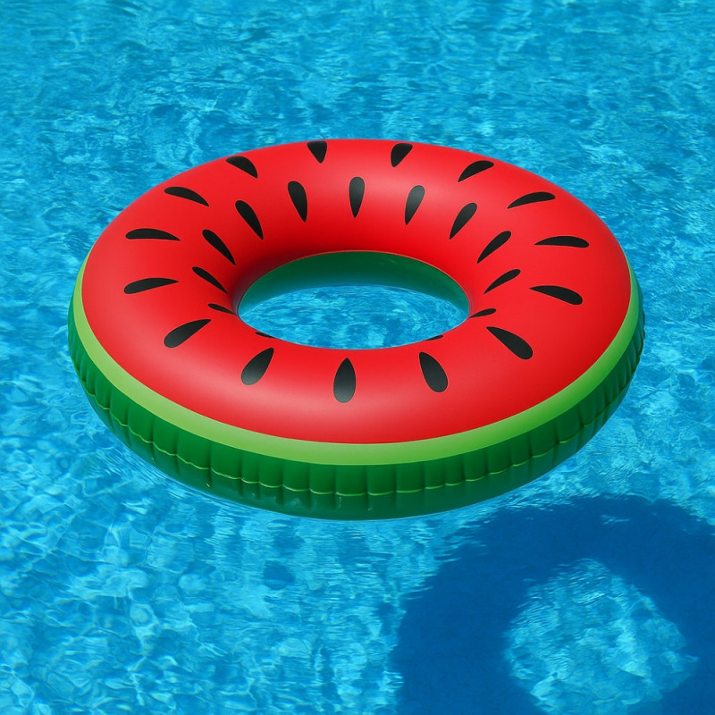 Bouée Gonflable Géante Forme Pastèque 80 cm Mulitcolore pour Enfants et Adultes Piscine ou Plage
