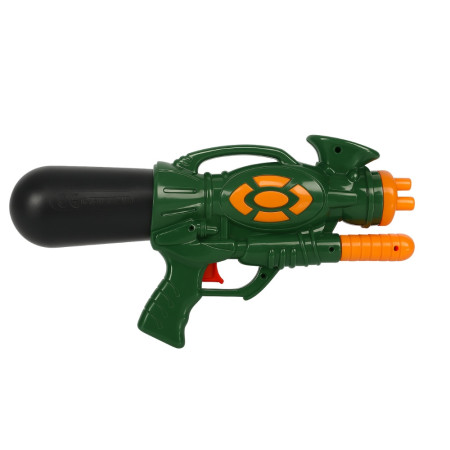 Pistolet à Eau Enfant Modèle Militaire Longueur 30 cm Kaki Noir et Orange pour Jeux de Plein Air et Batailles Aquatiques