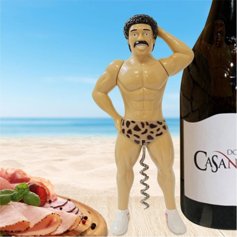 Tire-Bouchon Homme Muscleman Moustache 20cm Modèle Insolite et Original Accessoire Apéro Fun et Design