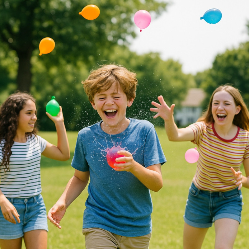 Kit de 300 Bombes à Eau avec Entonnoir Ballons Colorés Faciles à Remplir Pour Jeux d'Été