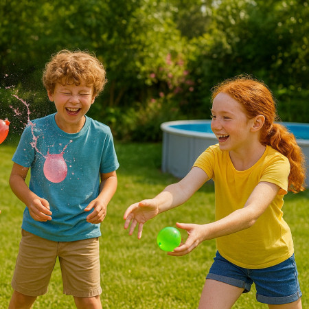 Kit de 300 Bombes à Eau avec Entonnoir Ballons Colorés Faciles à Remplir Pour Jeux d'Été