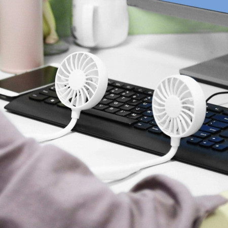 Mini Ventilateur Tour de Cou Portable avec 3 Vitesses Silencieux Léger Pour Intérieur et Extérieur Couleur Aléatoire