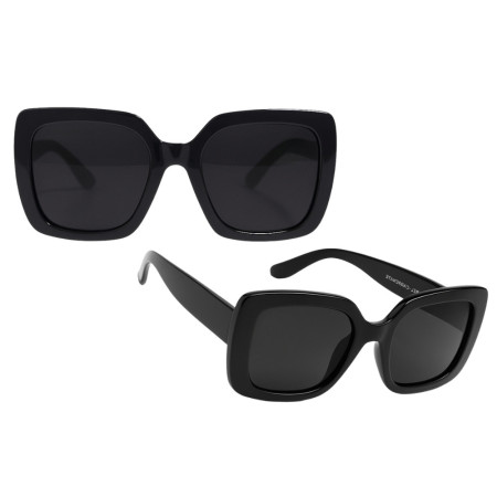 Lunettes de Soleil Femme Noires Square Marque Bois d'Orange Protection Indice 3 Élégante et Tendance