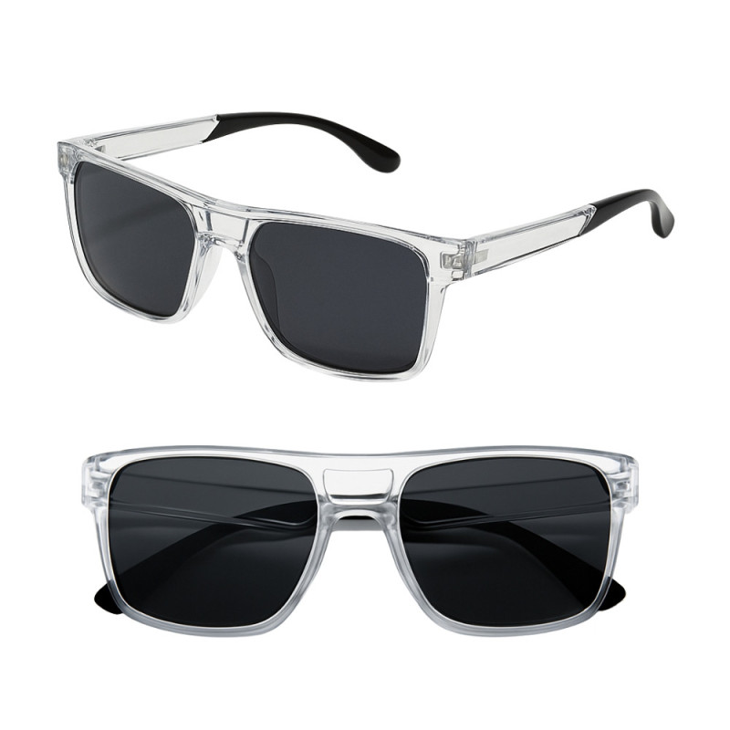Lunettes de Soleil Homme Rectangle Double Pont Transparente Marque Sebastien Loeb Racing Protection Indice 3 Moderne et Confort