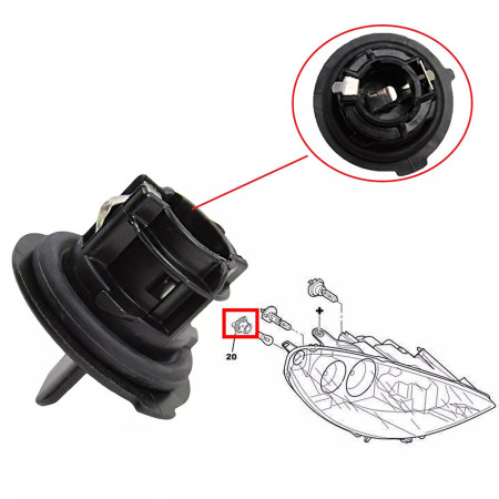 Douille de clignotant compatible Peugeot, Renault, Citroën – OEM 7701069725 / 6215.46