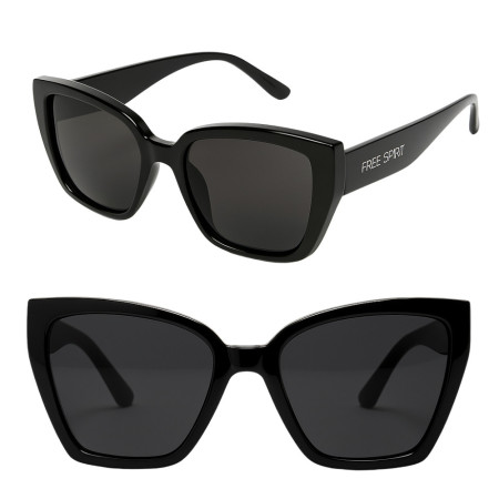 Lunettes de Soleil Femme Butterfly Noire Marque Free Spirit Protection Indice 3 Deisgn et Tendance
