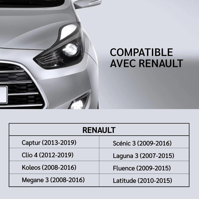 Coque de Clé Renault 4 Boutons – Compatible Modèles Captur, Clio 4, Megane 3, Zoe