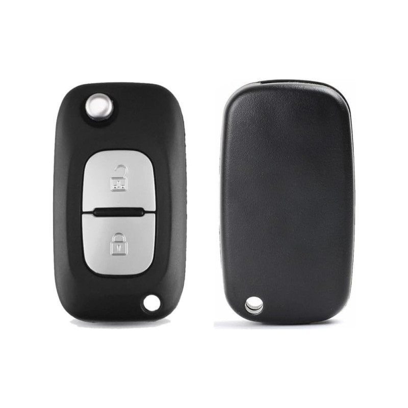Coque clé 2 boutons noire compatible Renault Clio 3, Kangoo 2, Master 3, Modus, Twingo 2, Wind