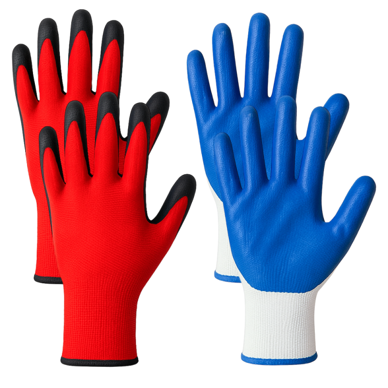 Gants de Manutention en Nitrile Tricot Sans Couture Paume Antidérapante Taille Unique Couleur Aléatoire