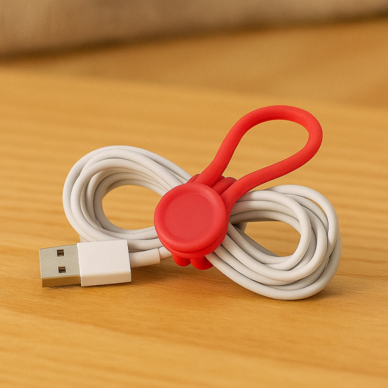 Lot de 3 Attaches de Câble Magnétiques en Silicone Réutilisables pour Bureau et Maison