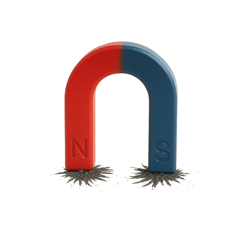Magnet Bicolore en Forme de U 5 cm Rouge et Bleu Aimant Classique pour Jeux ou Décoration