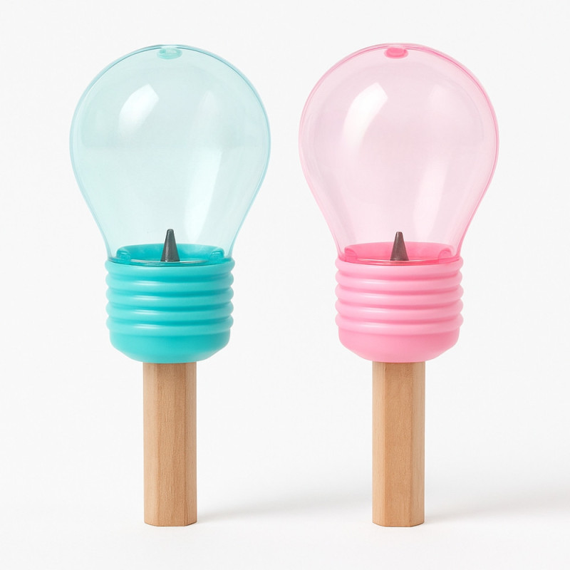 Pack de 2 Taille Crayon Forme Ampoule 7 cm Couleur Aléatoire Fourniture Scolaire Originale