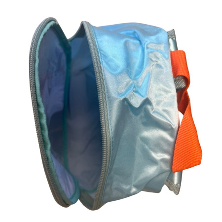 Sac à Dos Maternelle Reine des Neiges Bleu Brillant avec 1 Poche et Bretelles Orange Ajustables pour École ou Sortie 25 cm