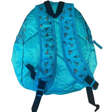 Sac à Dos Enfant Minecraft 38cm Bleu avec 2 Compartiments Idéal École Primaire ou Sortie