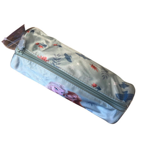 Trousse Enfant Reine des Neiges Forme Cylindre 23cm Grande Capacité Bleu Idéale pour l'École et le Bureau