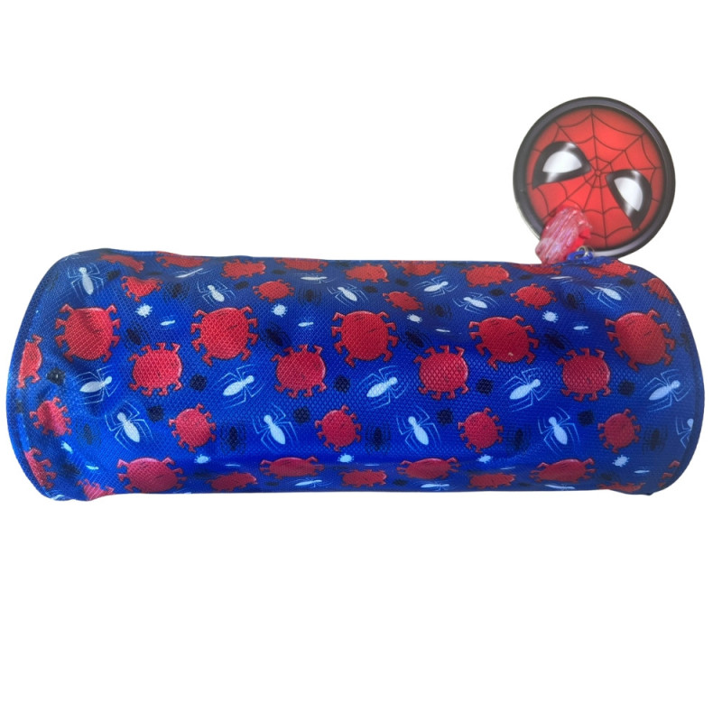 Trousse Enfant Spiderman Forme Cylindre 23cm Grande Capacité Bleu – Idéale pour l'École et le Bureau