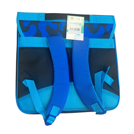 Cartable Stitch 35 cm rouge et bleu avec 2 compartiments, poche frontale et bretelles matelassées
