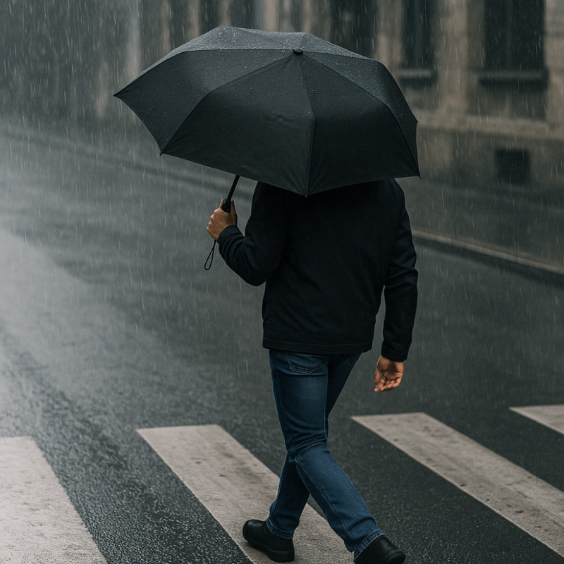 Parapluie Cristaflor Automatique Pliable 32 cm Résistant au Vent Fibre de Verre Tissu Déperlant avec Poignée Lumière