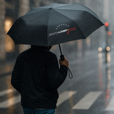 Parapluie Sebastien Loeb Racing Automatique Pliant 30 cm Résistant au Vent Tissu Déperlant Manche Ergonomique