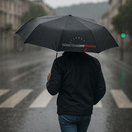 Parapluie Sebastien Loeb Racing Automatique Pliant 32 cm Résistant au Vent Tissu Déperlant Manche Ergonomique