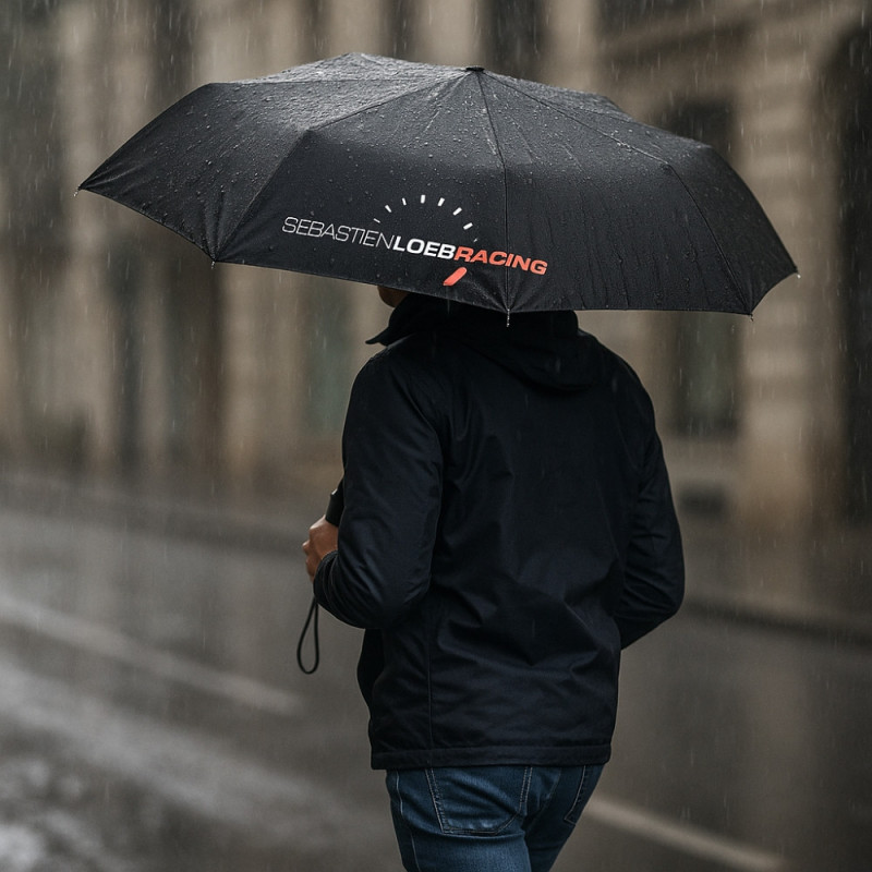 Parapluie Sebastien Loeb Racing Automatique Pliant 32 cm Résistant au Vent Tissu Déperlant Manche Ergonomique