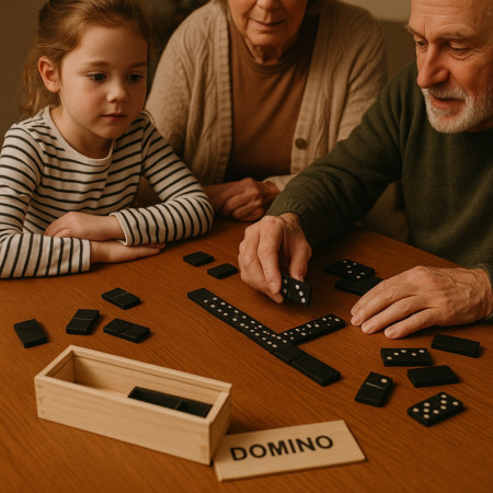 Jeu de Dominos Classique en Bois 28 Pièces Jeu de Société Traditionnel pour Famille et Enfants