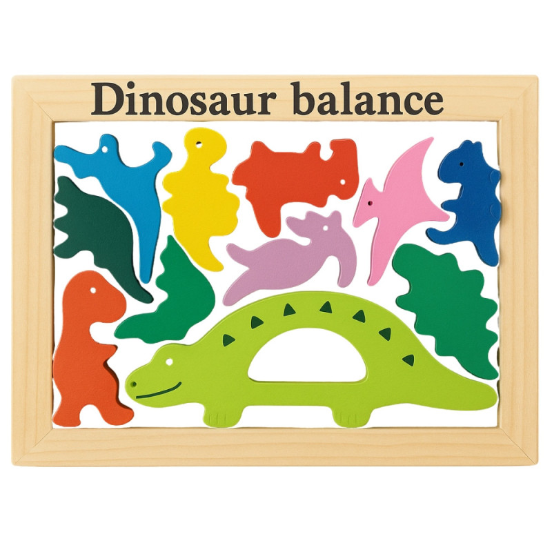 Jeu Équilibre Dinosaure à Balance en Bois 11 Pièces Coloré Jeu Éducatif Ludique pour Enfants