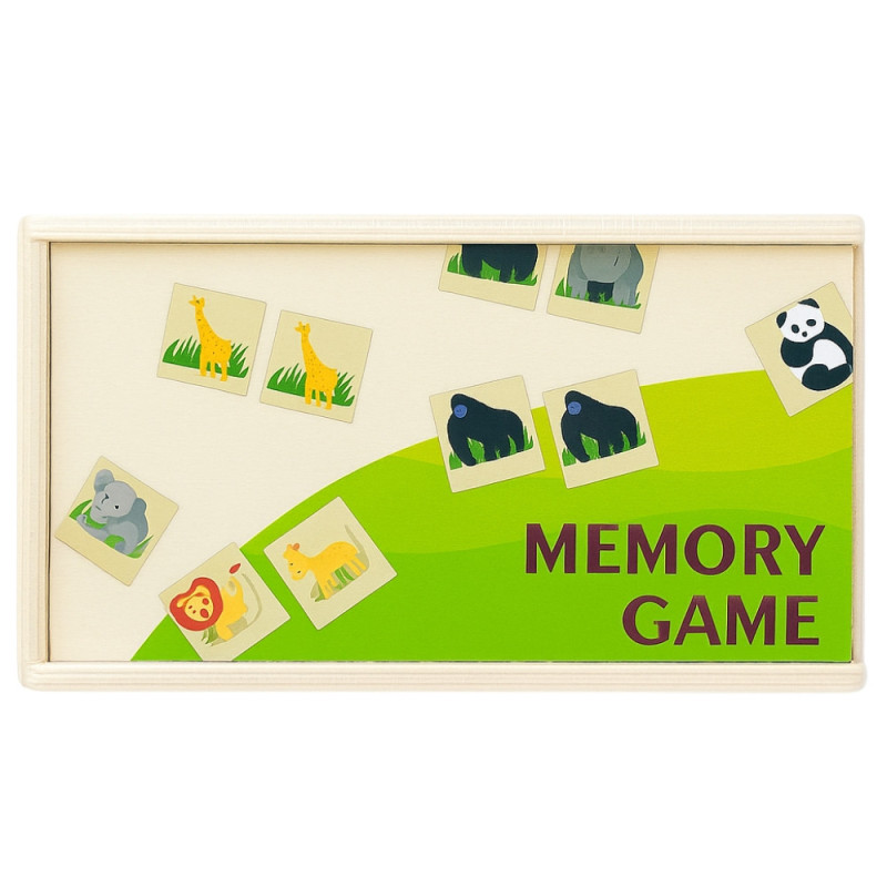 Jeu de Memory Animaux en Bois 20 Pièces Colorés pour Enfants Apprentissage Formes et Couleurs					