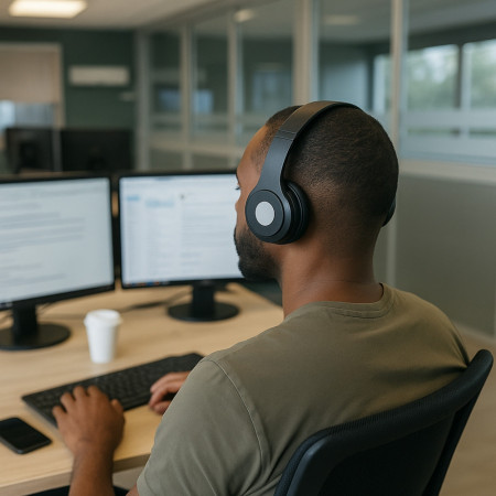 Casque Bluetooth Sans Fil Rechargeable Léger Confortable et Réglable Portée 10 Mètres Autonomie 4 Heures