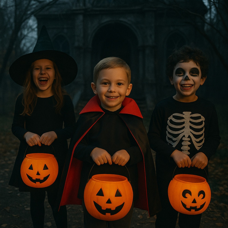 Déguisement Cape Enfant Noire et Rouge Doublée Taille Unique 3 à 6 Ans Costume Halloween