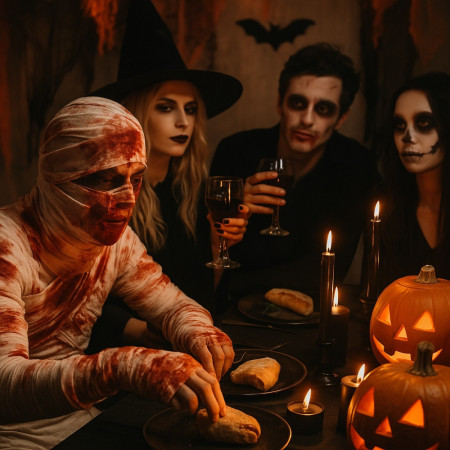 Lot de 3 Bandages Sanglants Rouge et Blanc de 2 Mètres Halloween pour Déguisement ou Décoration