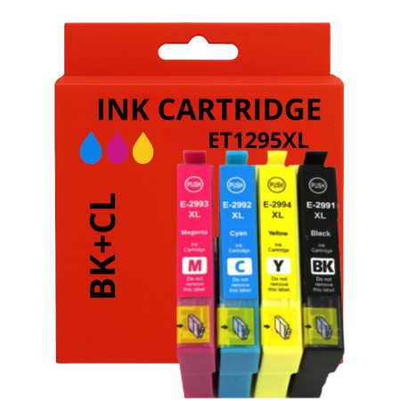 Pack de  Cartouches Compatibles EPSON T1295 XL pour Imprimantes Stylus Office, Stylus, Workforce