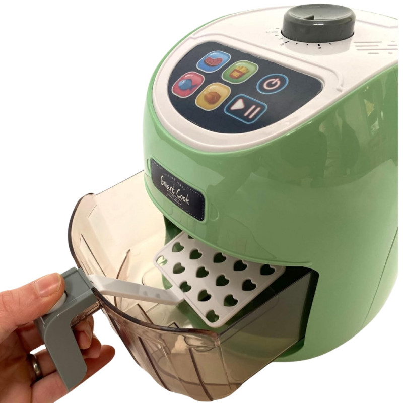 Jouet Air Fryer Sonore et Lumineux, 4 Boutons de Cuisson, Aliments qui Changent de Couleur, À Piles, Dès 3 Ans