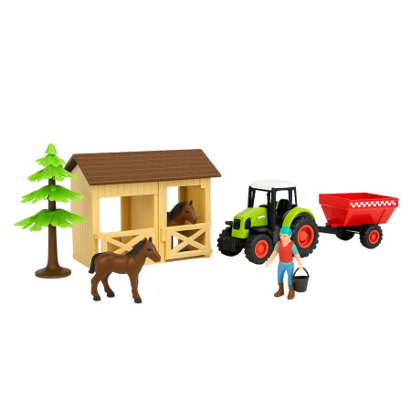Jouet Ma Petite Écurie 7 Pièces avec Fermier, Chevaux et Tracteur Sonore et Lumineux, Piles Incluses, Dès 3 Ans