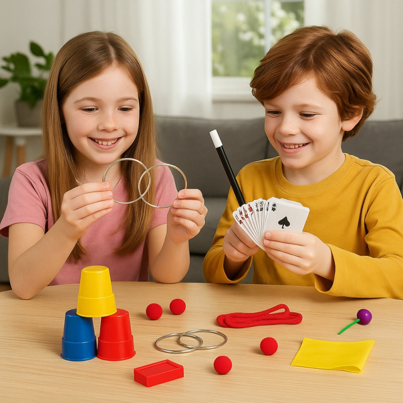 Coffret Magie Complet 150 Tours avec Accessoires du Magicien, Set d’Apprentissage avec Vidéos d’Instruction, Dès 6 Ans