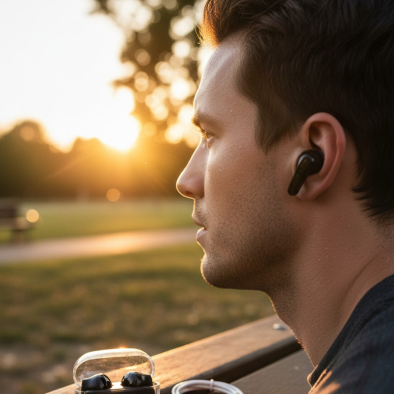 Mini Écouteurs Intra-Auriculaires Stéréo Sans Fil Bluetooth avec Contrôle Tactile et Micro Intégré iOS et Android