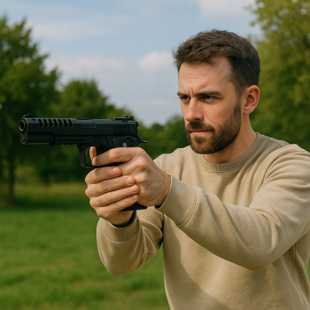 Pistolet à Billes 22cm avec Munitions – Réplique Ludique, Tir Coup par Coup, 20 Billes 6mm 0,20g Incluses
