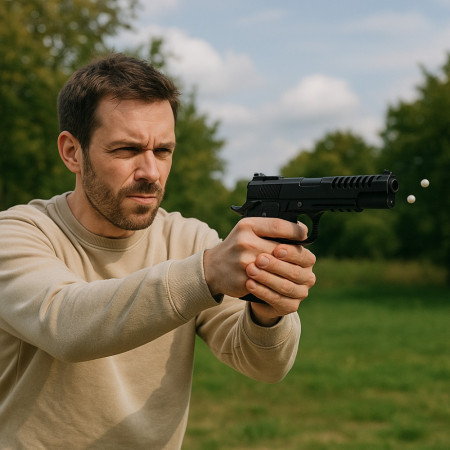 Pistolet à Billes 22cm avec Munitions – Réplique Ludique, Tir Coup par Coup, 20 Billes 6mm 0,20g Incluses