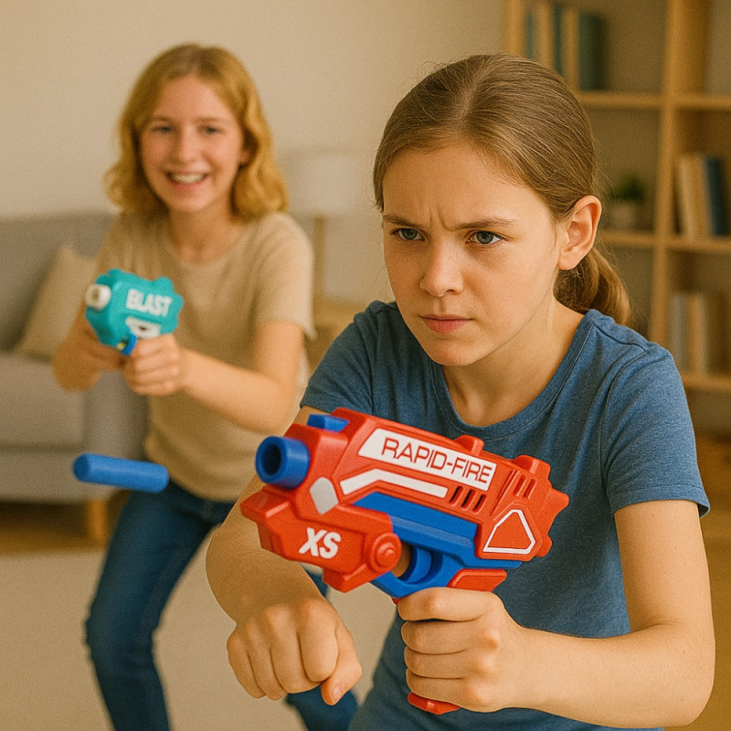 Pack de 2 Pistolets à Fléchettes Mousse avec Cibles et 20 Recharges – Jeu de Tir Amusant et Sûr pour Enfants et Famille