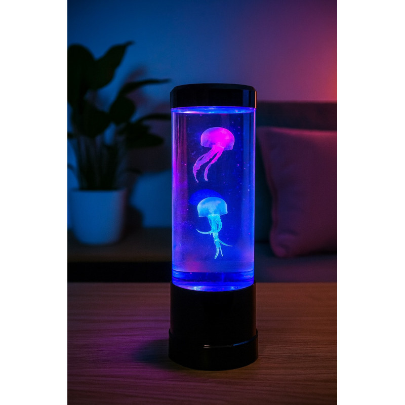 Lampe Aquarium Méduse LED – 2 Méduses Colorées, Changement Automatique, Double Alimentation,