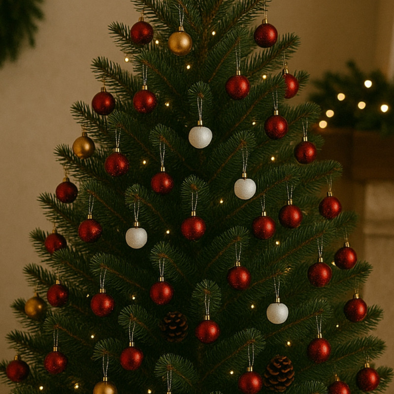 Pack de 18 Pommes Neige à Suspendre – Décorations de Noël Éblouissantes pour Sapin
