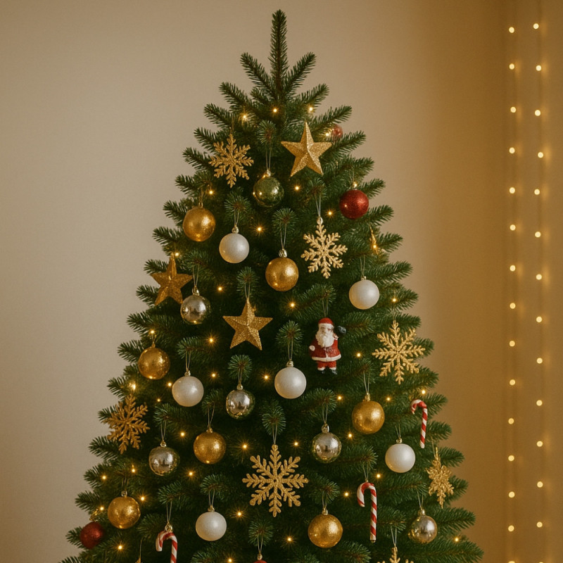 Pack de 24 Boules Polaires 60 mm Blanc/Argent – Décorations de Noël Prêtes à Suspendre pour Sapin, Table Festive