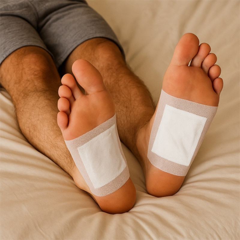 Lot de 10 Patchs Plantaires Détox au Bambou – Patchs Bien-Être à Appliquer la Nuit, Usage Sous les Pieds, Parfum Apaisant