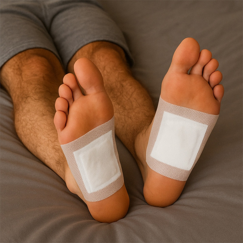 Lot de 10 Patchs Plantaires Détox au Bambou – Patchs Bien-Être à Appliquer la Nuit, Usage Sous les Pieds, Parfum Apaisant