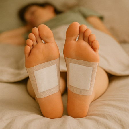 Lot de 10 Patchs Plantaires Détox à la Lavande et Bambou – Patchs Bien-Être à Appliquer la Nuit, Usage Sous les Pieds