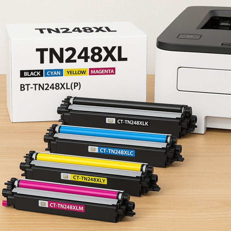 Pack de Toners Compatibles BROTHER TN248XL Imprimantes DCP L3515CDW à L3560CDW /HL L3215CW à L8240CDW/MFC L3740CDW à L8390CDW