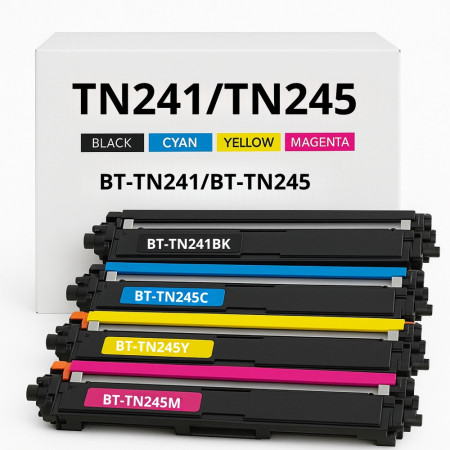 Cartouches de Toners Compatibles BROTHER TN241-TN245 Imprimantes DCP 9015CDW à 9022CDW/HL 3140CW à 3172CDW/MFC 9140CDN à 9342CDW