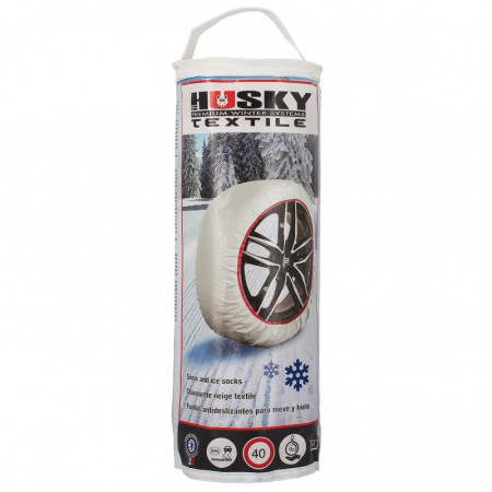 Paire de Chaussettes à Neige HUSKY Pneus Taille L – Adhérence Neige et Verglas, Compatibles ABS, Lavables à 30º